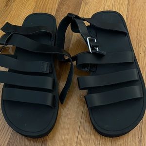 NEW Black Platform Sandals. ASOS. Size 9.